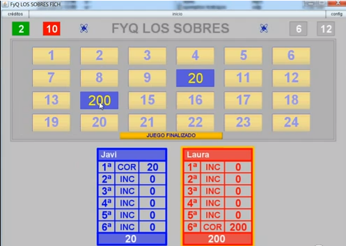 Click to View : Ejemplo de uso de juego.