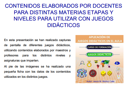 Click to View : Ejemplos de contenidos elaborados para juegos por docentes