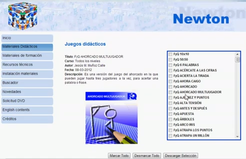 Click to View : Acceso a los juegos didácticos en la web del Proyecto Newton